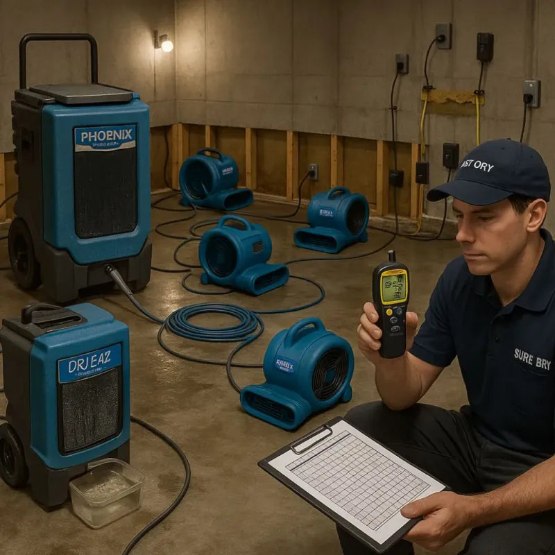 Structural Drying and Dehumidification process in Bordentown, NJ